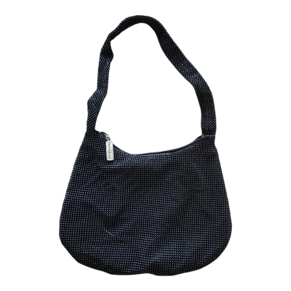 Vintage Whitney And Davis Sparkly Slinky Beaded Purse Black Zippered